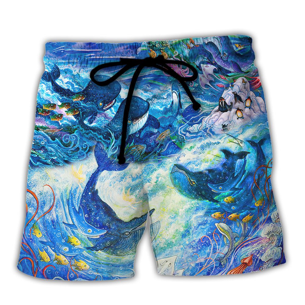 Shark Enjoy Amazing Adventure Trendy Aloha Hawaiian Beach Shorts Shark Enjoy Amazing Adventure Trendy Aloha Hawaiian Beach Shorts