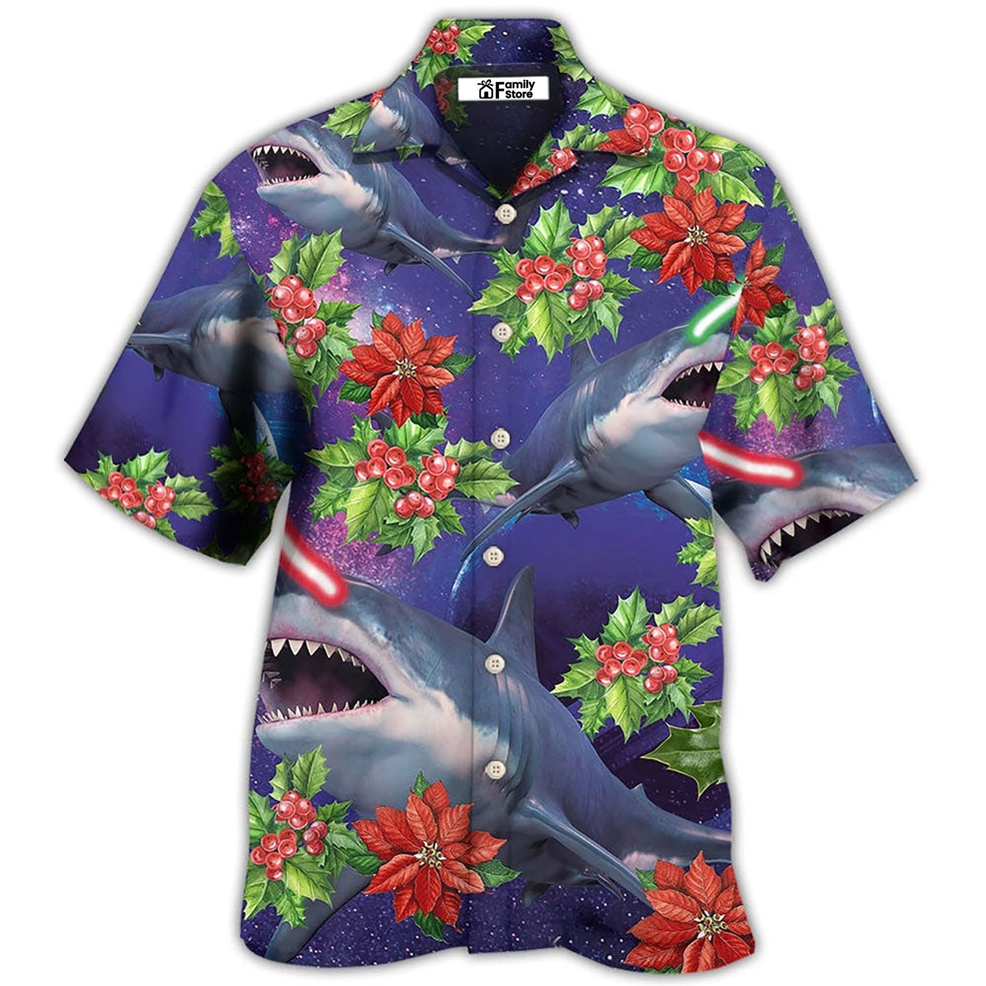 Shark Funny With Xmas Amazing Style Hawaiian Shirt Shark Funny With Xmas Amazing Style Hawaiian Shirt