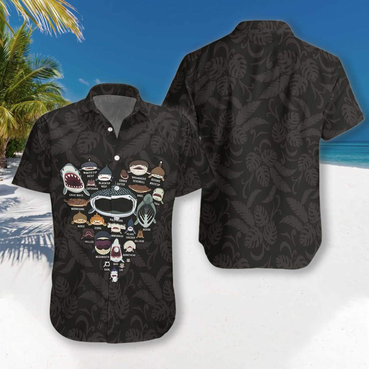 Shark Heart 3D All Over Printed Hawaiian Shirt_