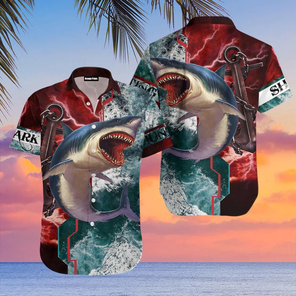 Shark Hunting Trendy Hawaiian Shirt For