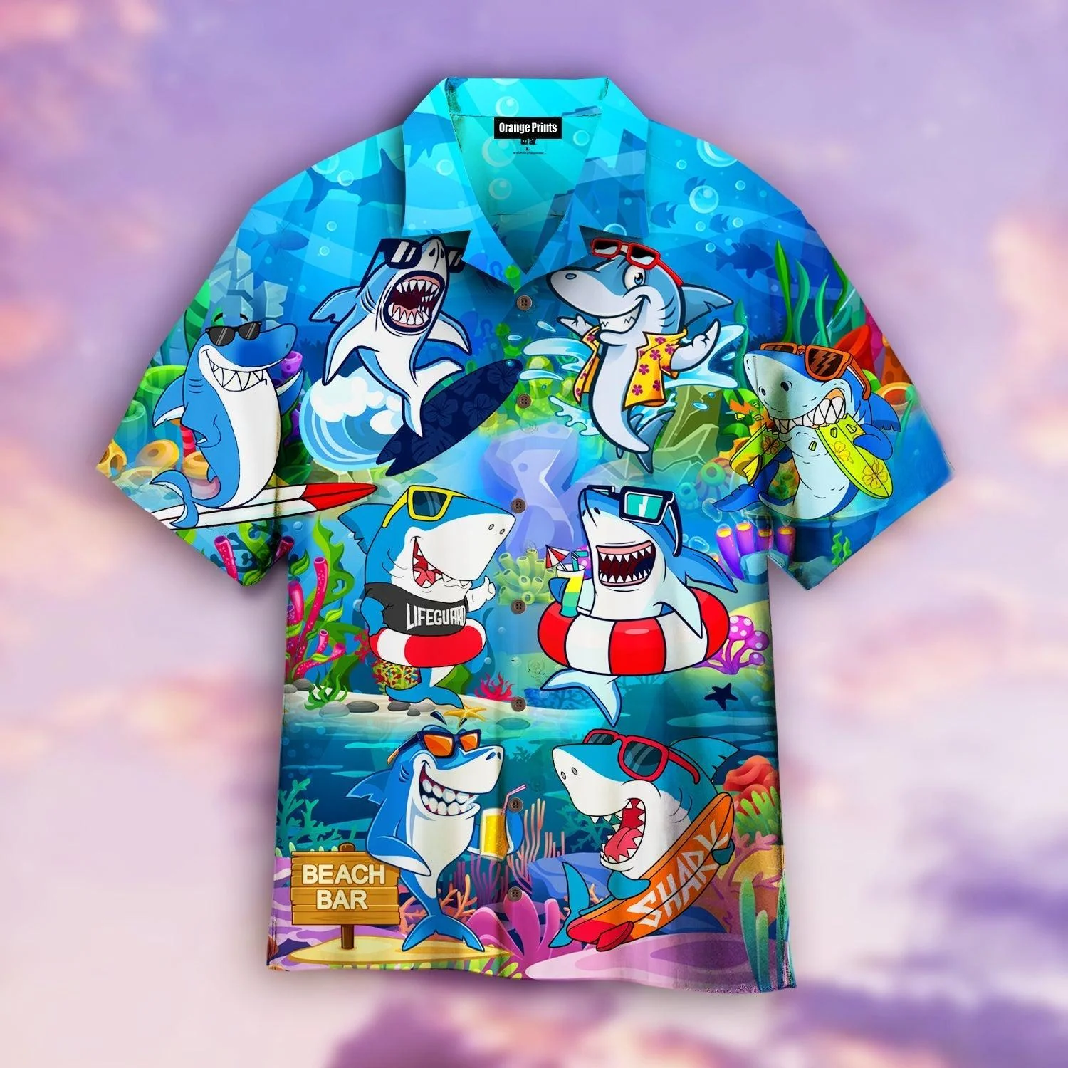 Shark Hunting Under Sea Trendy Hawaiian Shirt For