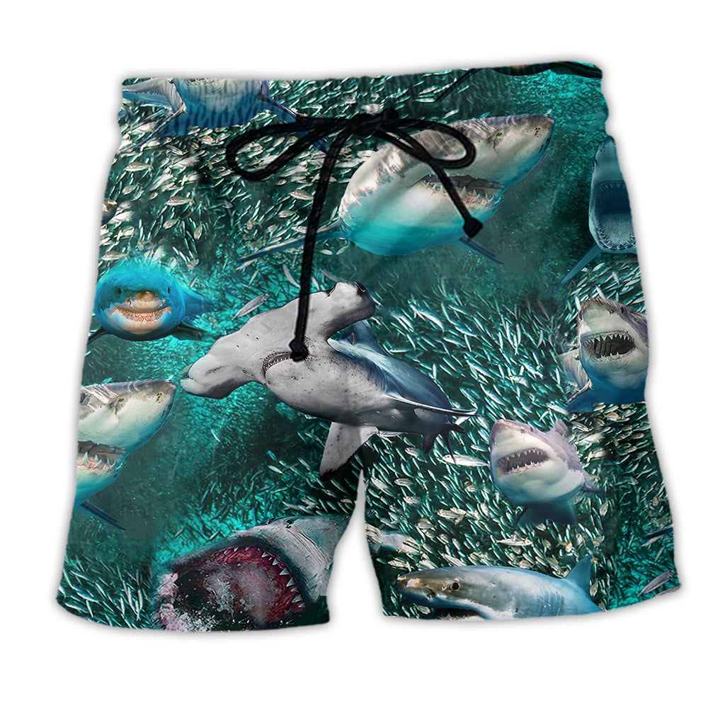 Shark In A World Full Of Fish Be A Shark Trendy Aloha Hawaiian Beach Shorts