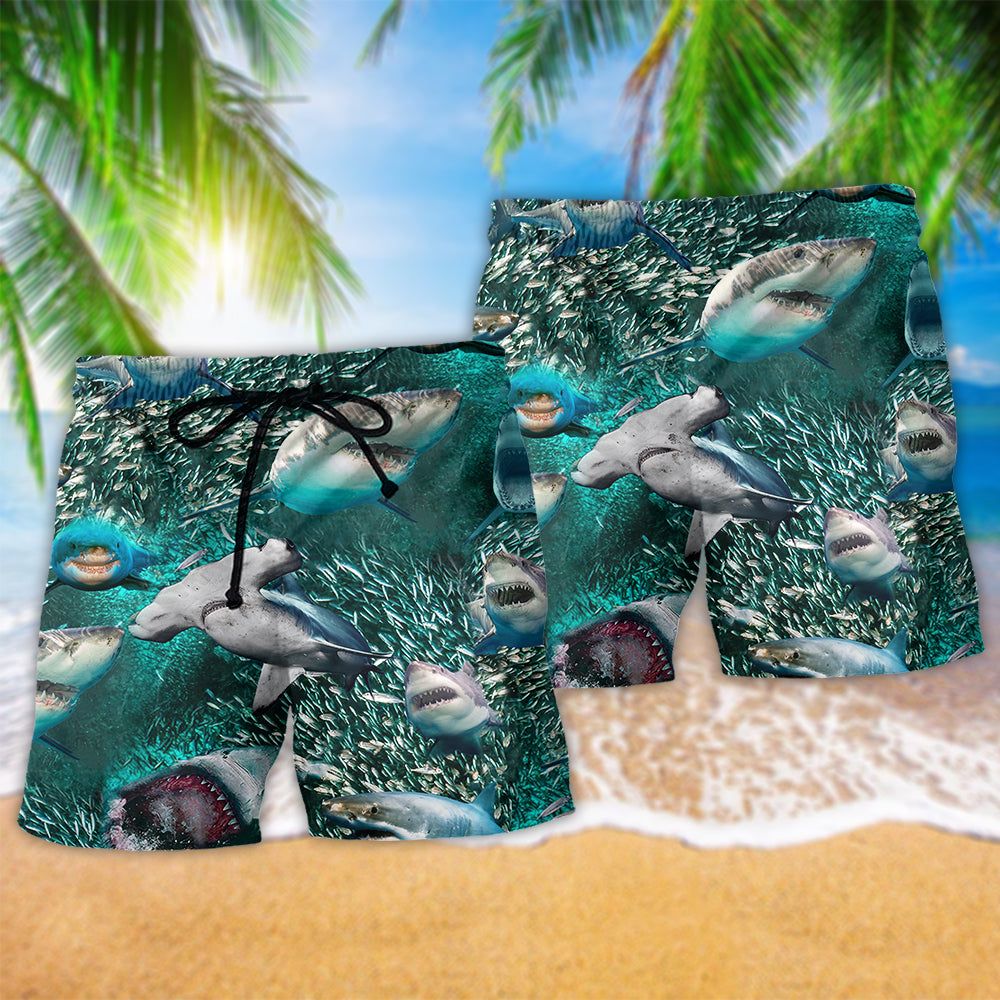 Shark In A World Full Of Fish Be A Shark Trendy Aloha Hawaiian Beach Shorts