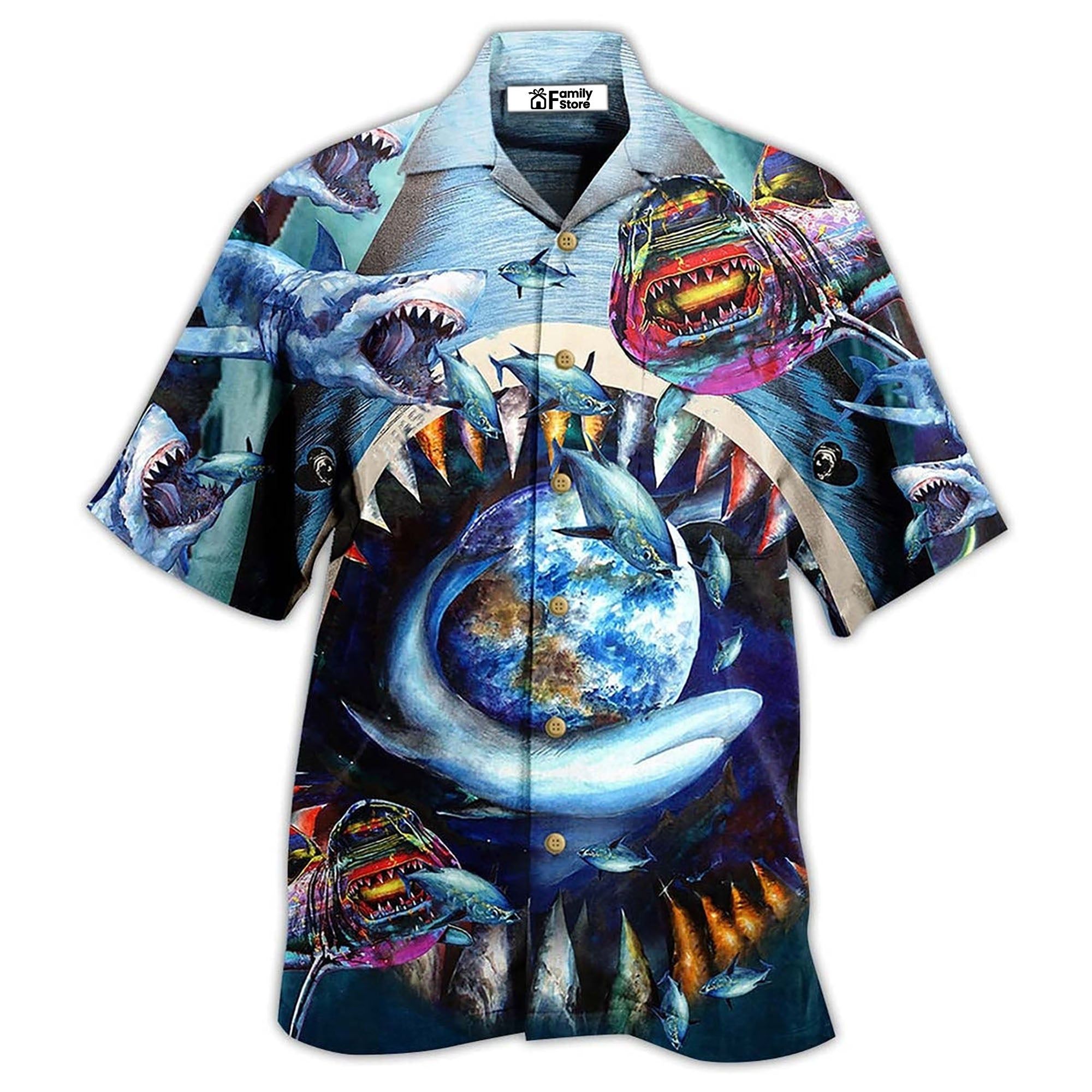 Shark Love Earth Hawaiian Shirt Shark Love Earth Hawaiian Shirt