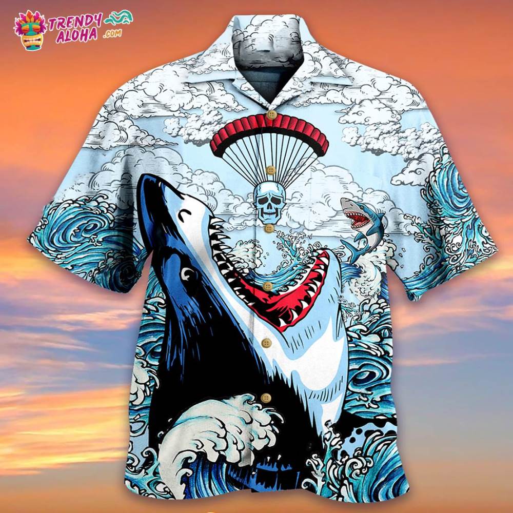 Shark Love Skull Style Hawaiian Shirt – Trendy Aloha