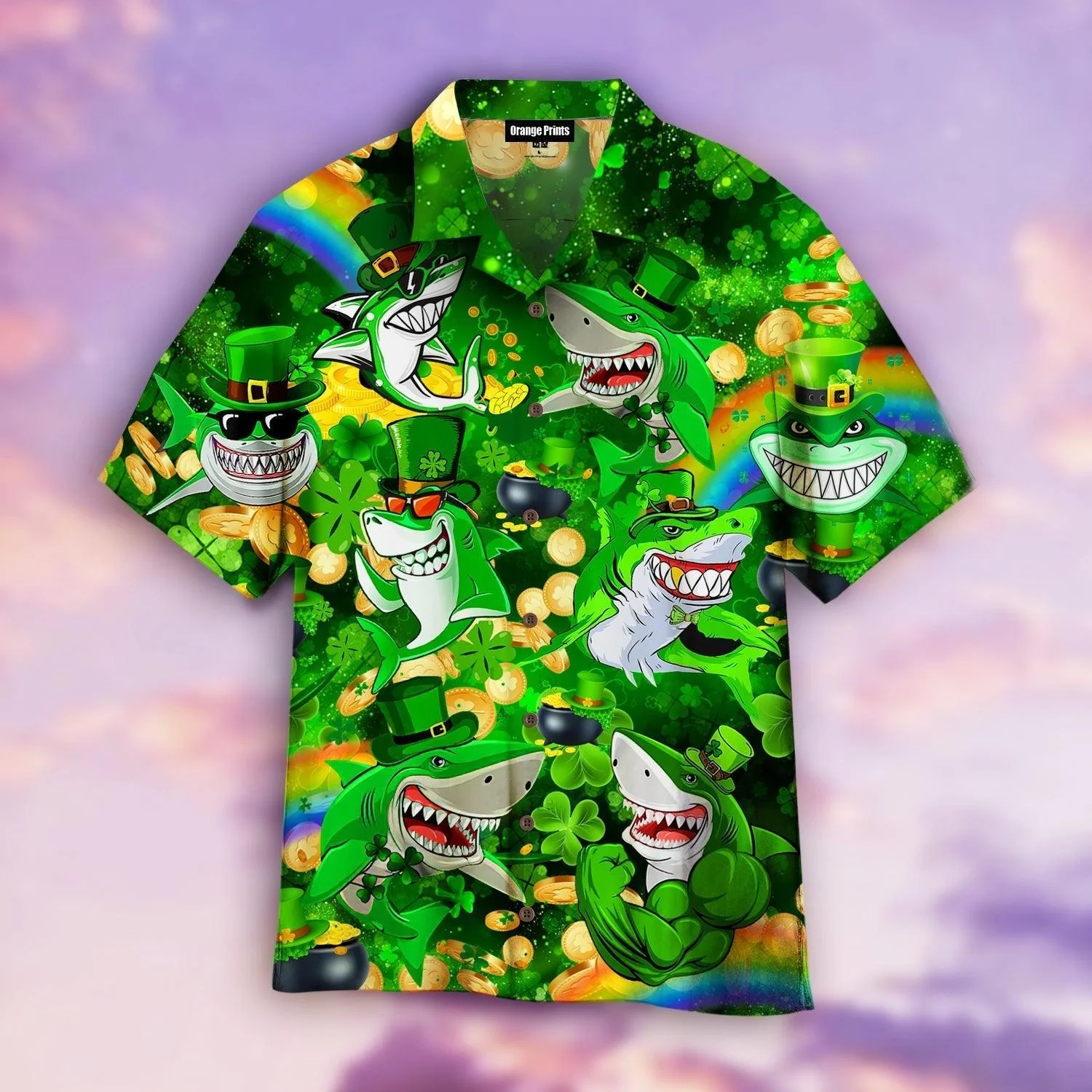Shark Love St.Patricks Day Hawaiian Shirt For