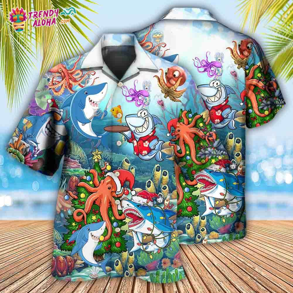 Shark Loves Beautiful Octopus Hawaiian Shirt – Trendy Aloha