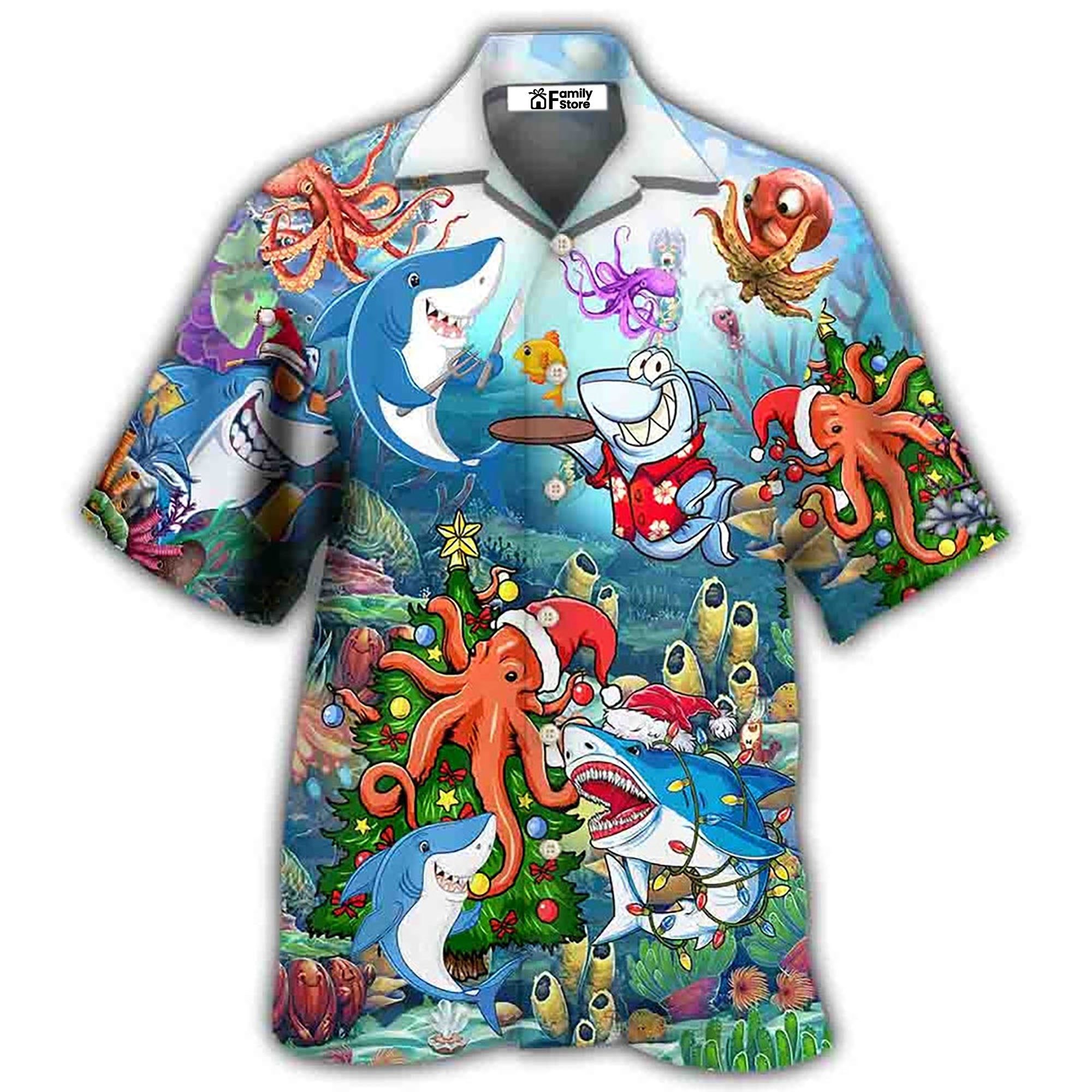 Shark Loves Beautiful Octopus Hawaiian Shirt Shark Loves Beautiful Octopus Hawaiian Shirt
