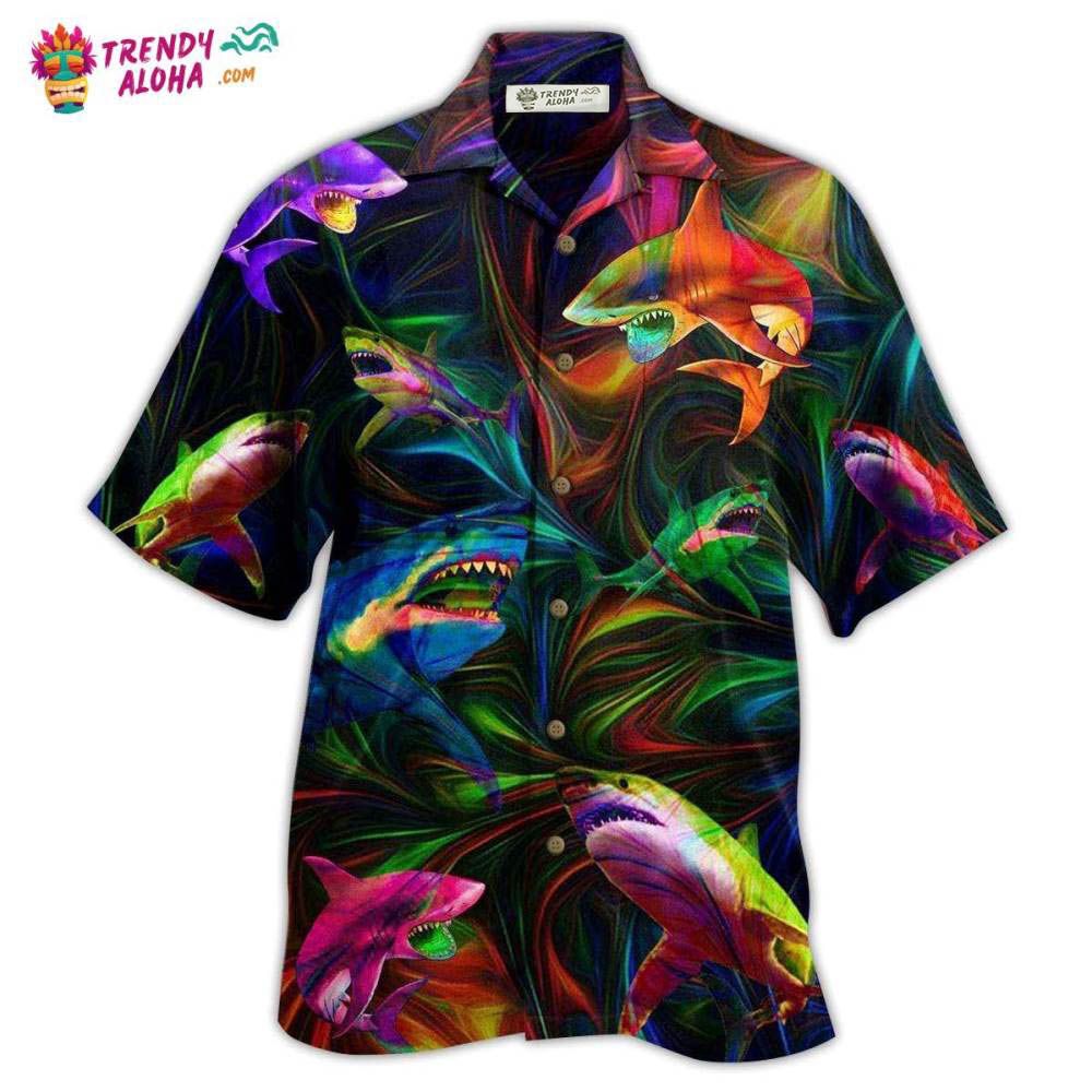 Shark Neon Style Lover Hawaiian Shirt – Trendy Aloha Shark Neon Style Lover Hawaiian Shirt – Trendy Aloha