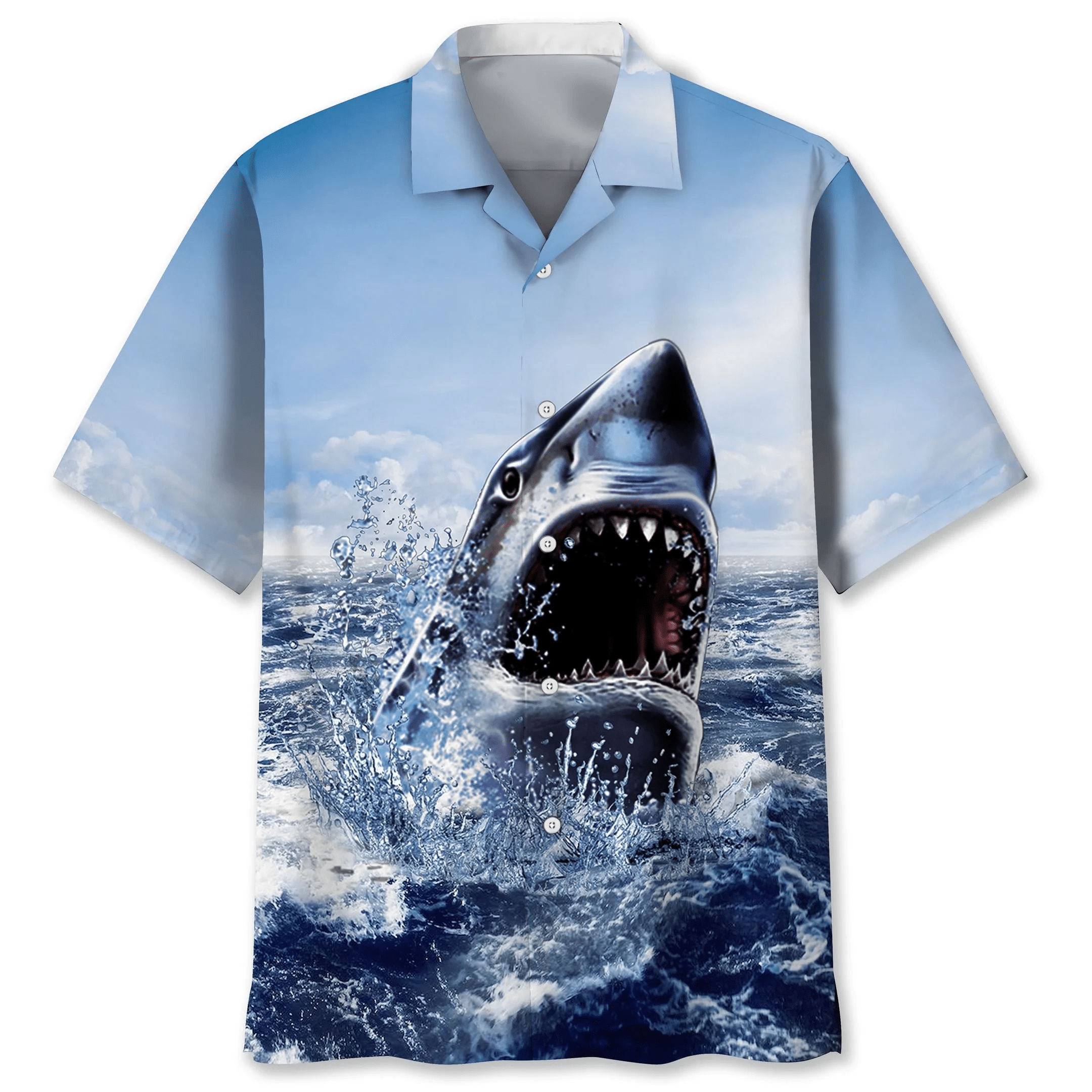 Shark Ocean Trendy Hawaiian Shirt, Shark Lover Trendy Hawaiian Shirt For