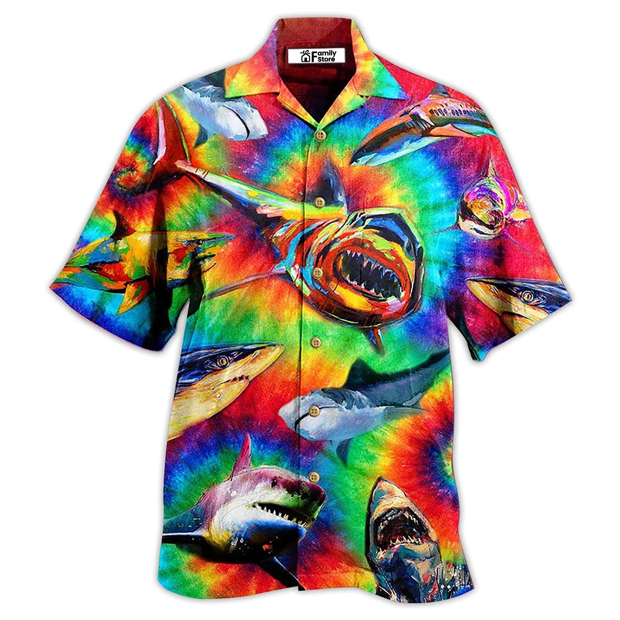 Shark Rainbow Style Cool Hawaiian Shirt Shark Rainbow Style Cool Hawaiian Shirt