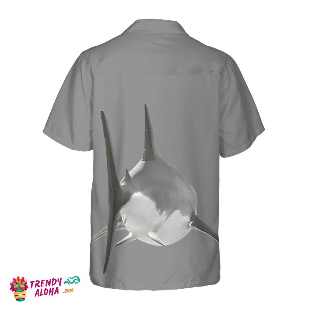 Shark Smile Hawaiian Shirt, Shark Button Up Shirt For Adults, Shark Print Shirt