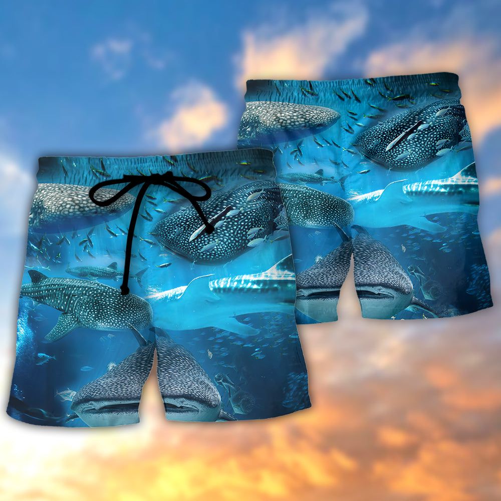 Shark – Swim With Whale Sharks Trendy Aloha Hawaiian Beach Shorts
