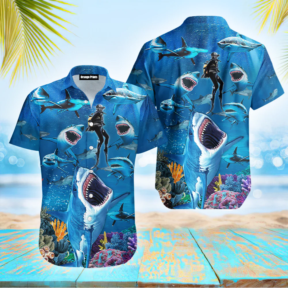 Shark Trendy Hawaiian Shirt For