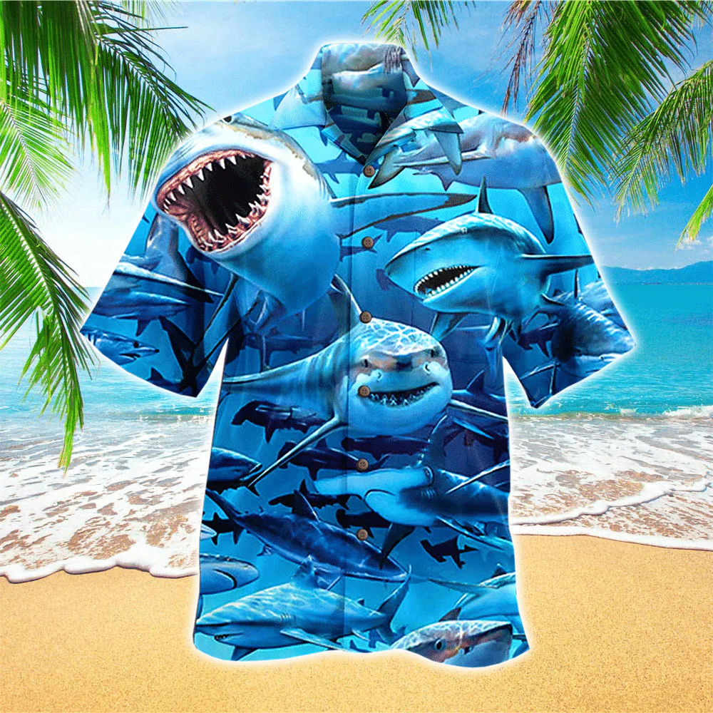Shark Trendy Hawaiian Shirt, Perfect Gift Ideas For Shark Lover
