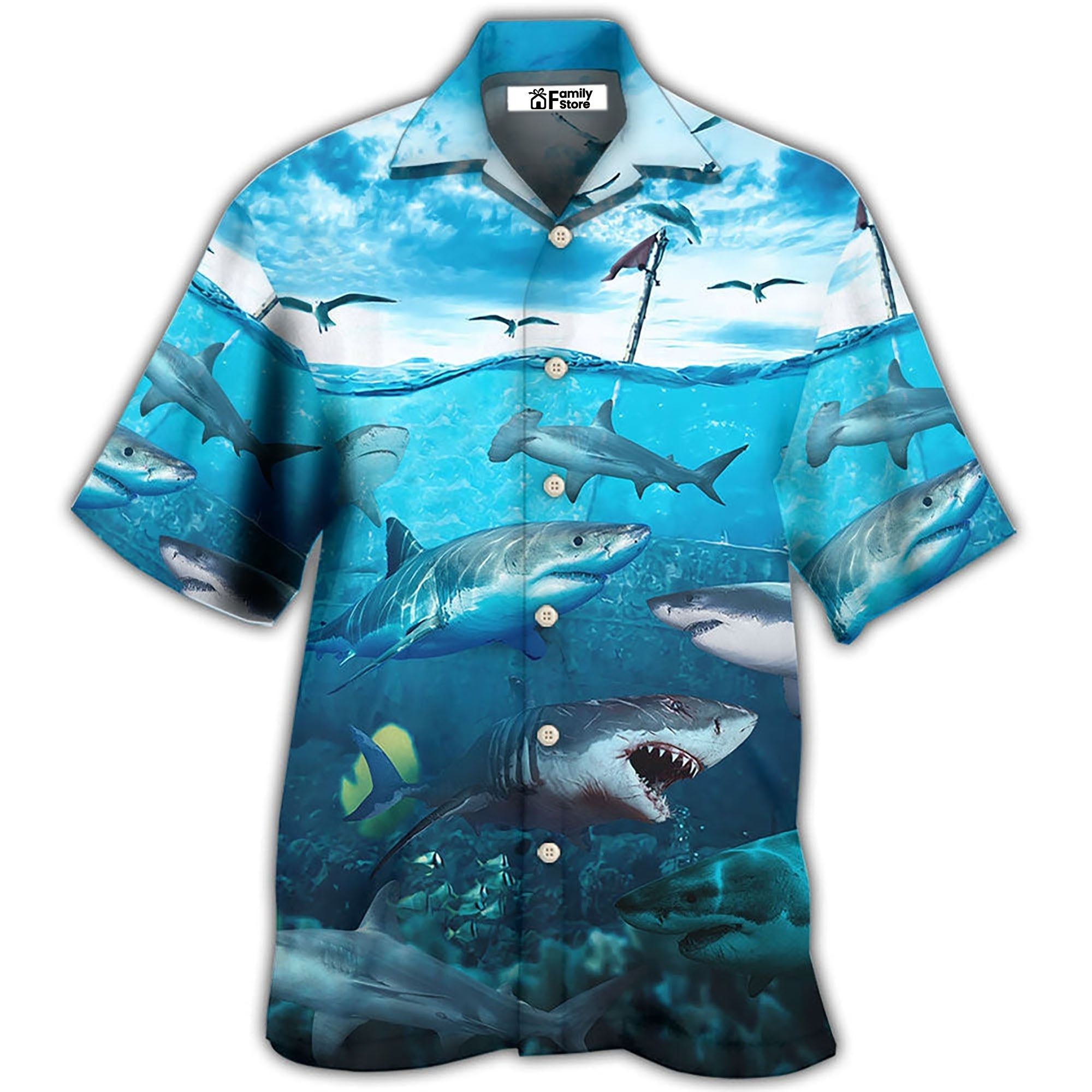Shark Undersea Darkness Art Hawaiian Shirt Shark Undersea Darkness Art Hawaiian Shirt