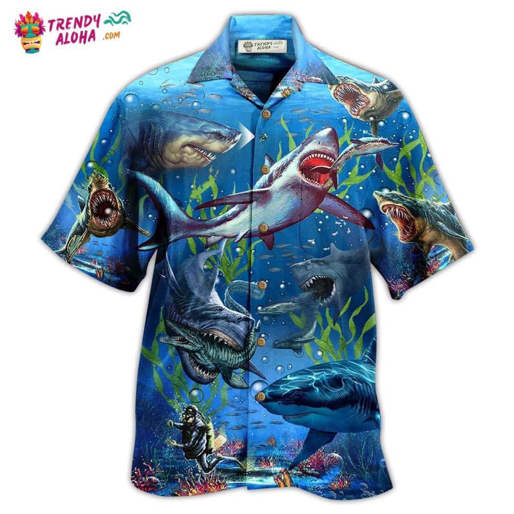 Shark What If Megalodon Was Alive Hawaiian Shirt – Trendy Aloha Shark What If Megalodon Was Alive Hawaiian Shirt – Trendy Aloha