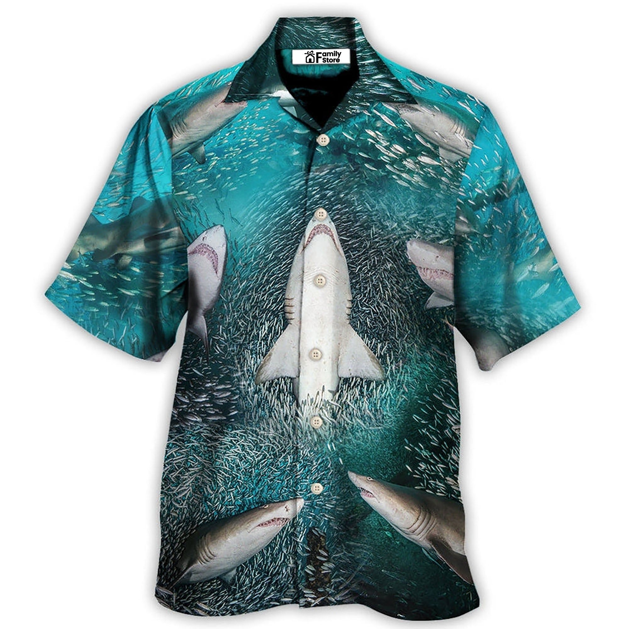 Shark’s Buffet Thousands Of Sardines Hawaiian Shirt Shark’s Buffet Thousands Of Sardines Hawaiian Shirt