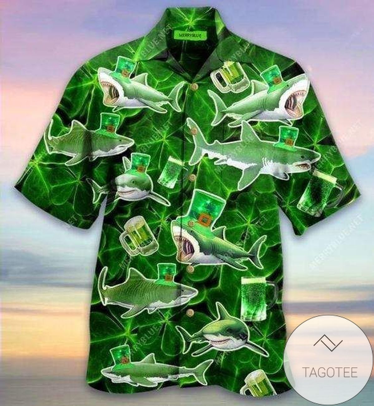 Sharks Celebrate St Patricks Day Elegance Hawaiian Shirt Collection