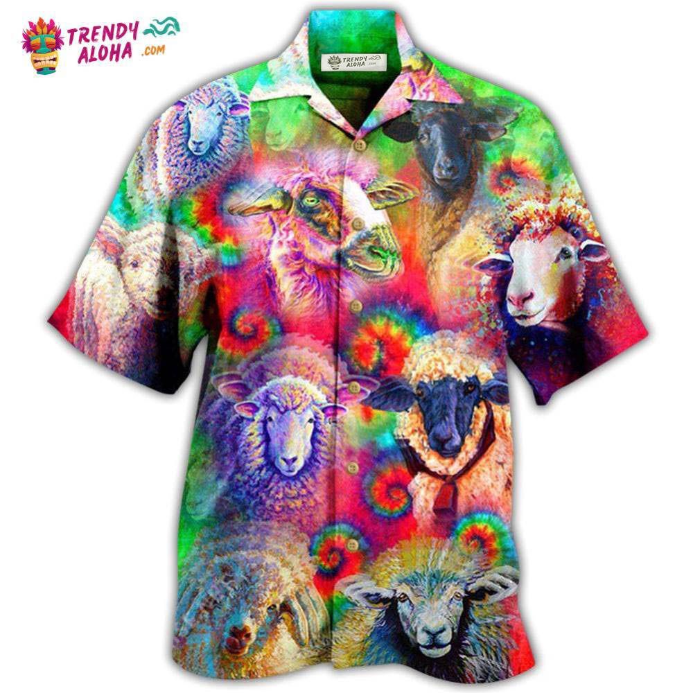 Sheep Animals Colorful Sheeps Hawaiian Shirt – Trendy Aloha Sheep Animals Colorful Sheeps Hawaiian Shirt – Trendy Aloha