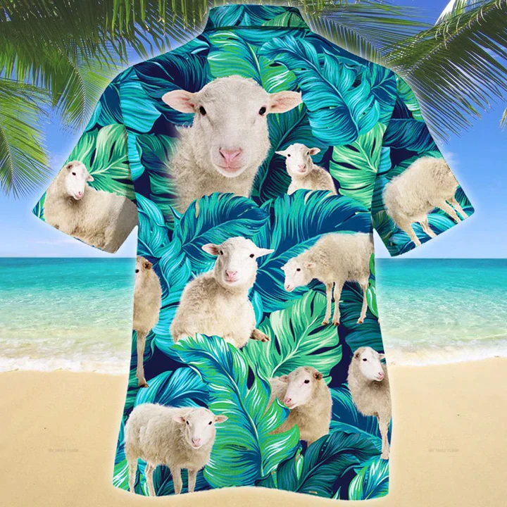Sheep Lovers Trendy Hawaiian Shirt, Animal Trendy Hawaiian Shirt Men, Women, Short Sleeve Hawaiian Aloha Shirt