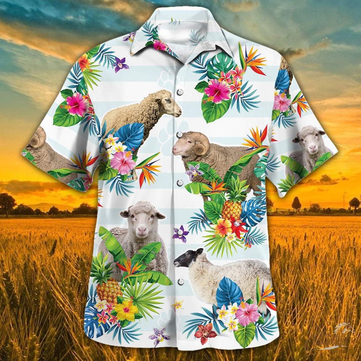 Sheep Tropical Flower Hawaiian Shirt Summer Gifts