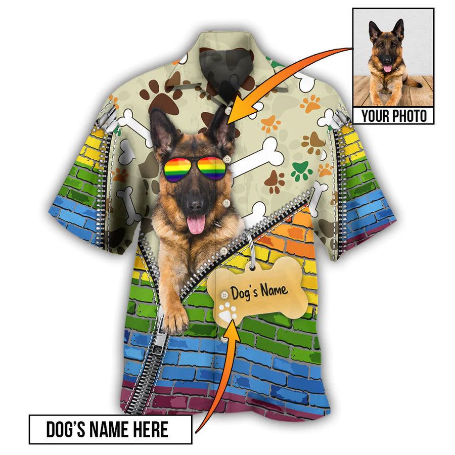 Shepherd’s Pride: Custom Photo German Shepherd Hawaiian Shirt