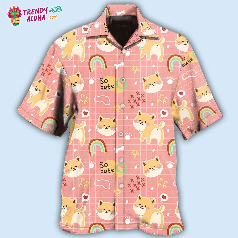 Shiba Inu Cute Rainbow Hawaiian Shirt – Trendy Aloha