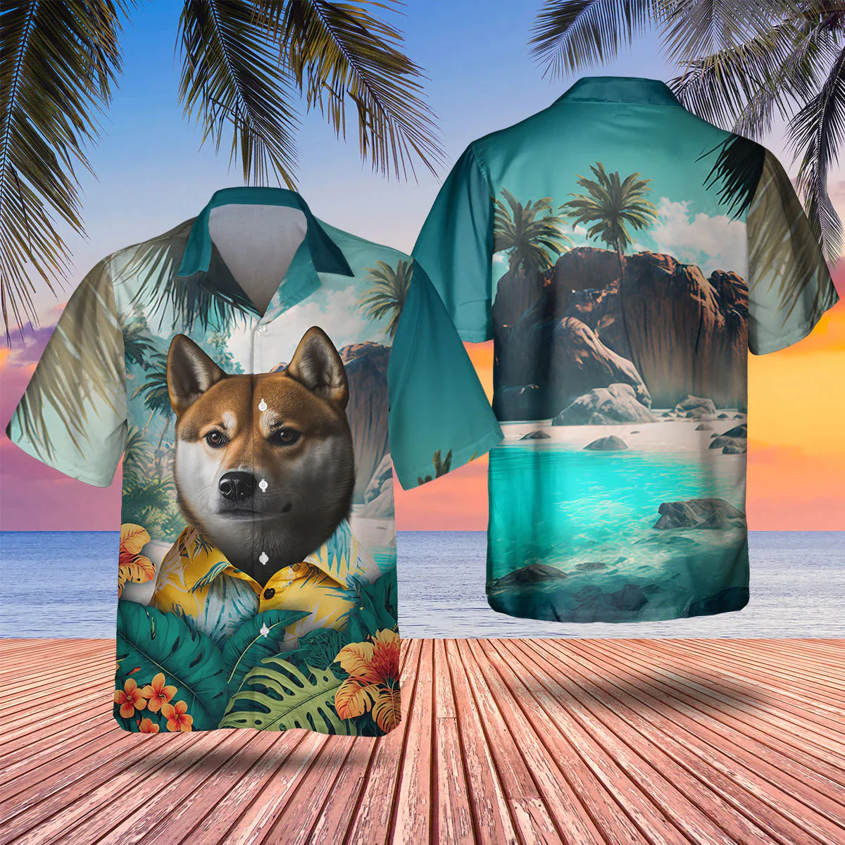 Shiba Inu Tropical Trendy Hawaiian Shirt, Dog Lover Trendy Hawaiian Shirt, Summer Trendy Hawaiian Shirt For Men And Women