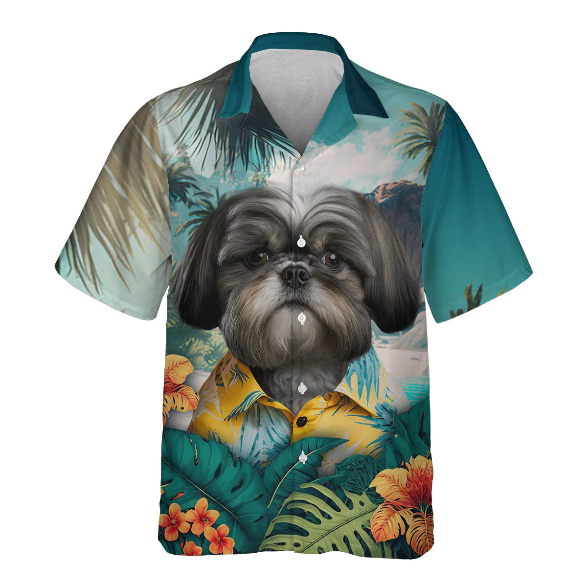 Shih Tzu Classic Beauty In Dynamic 3D Hawaiian Tropical Shirt