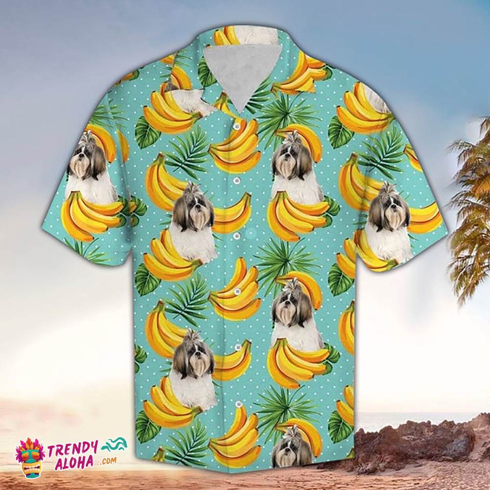 Shih Tzu Hawaiian Shirt Shih Tzu Banana Hawaiian Aloha Beach Shirt