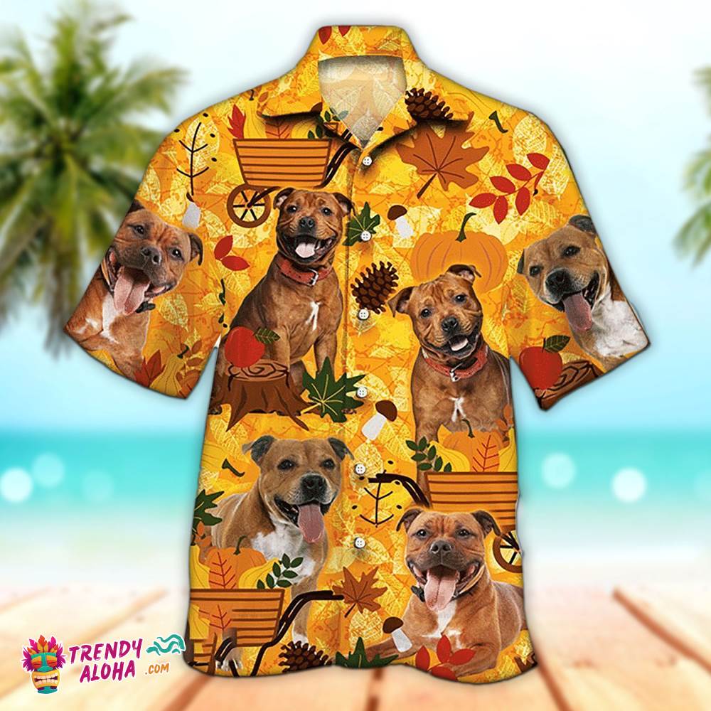 Shih Tzu Hawaiian Shirt Staffordshire And Autumn Hawaiian Aloha Beach Shirt