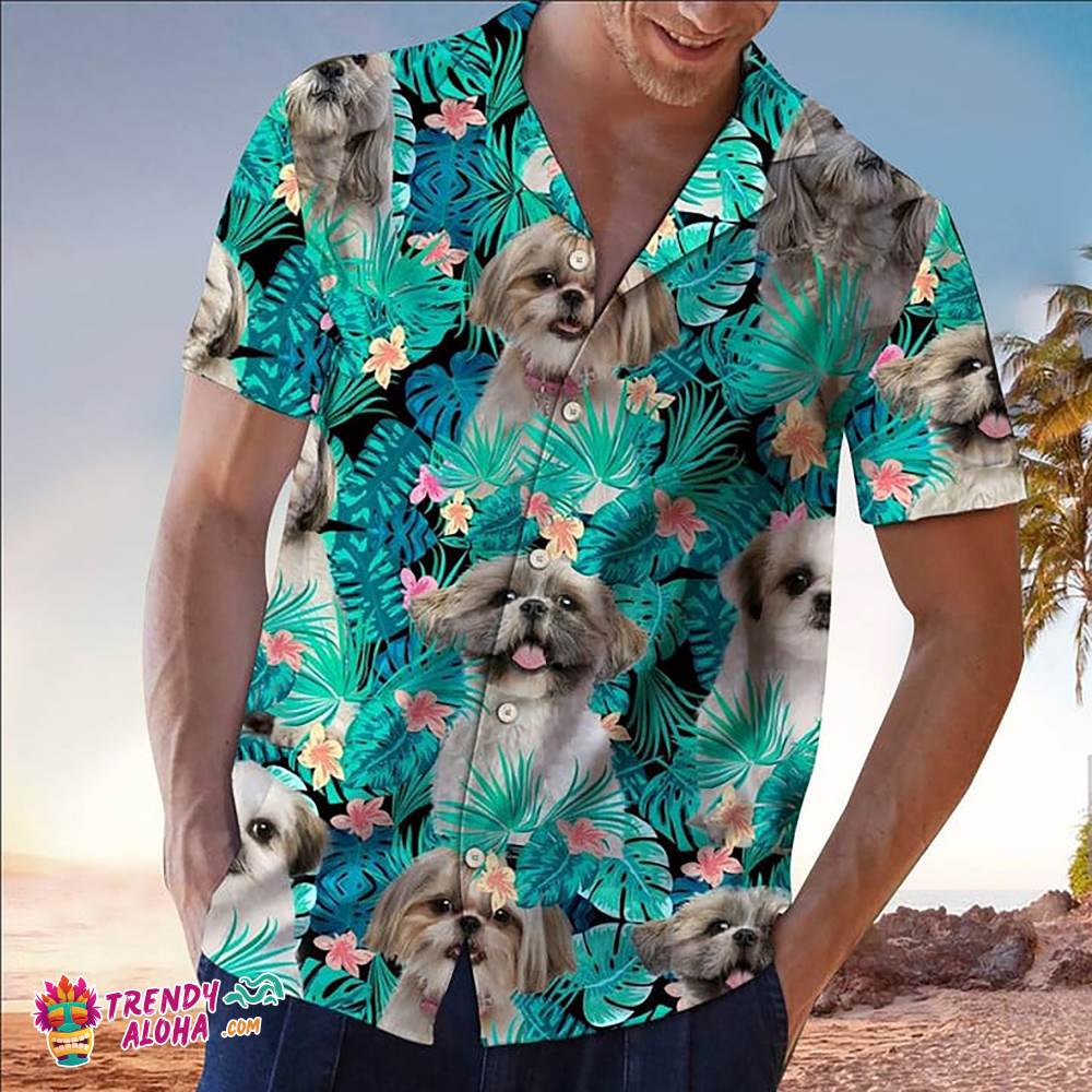 Shih Tzu Hawaiian Shirt Tropical Shih Tzu, Aloha Hawaiian Shirts