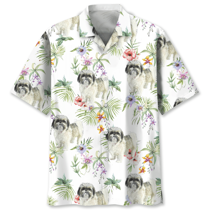 Shih Tzu Tropical Trendy Hawaiian Shirt