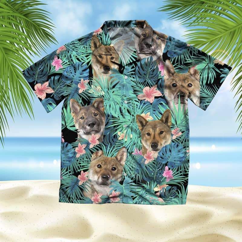 Shikoku Dog Amidst Summer Leaves Hawaiian Shirt