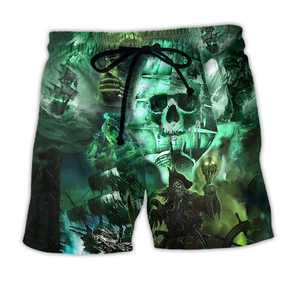 Ship Mystery Of Ghost ShipTrendy Aloha Hawaiian Beach Shorts