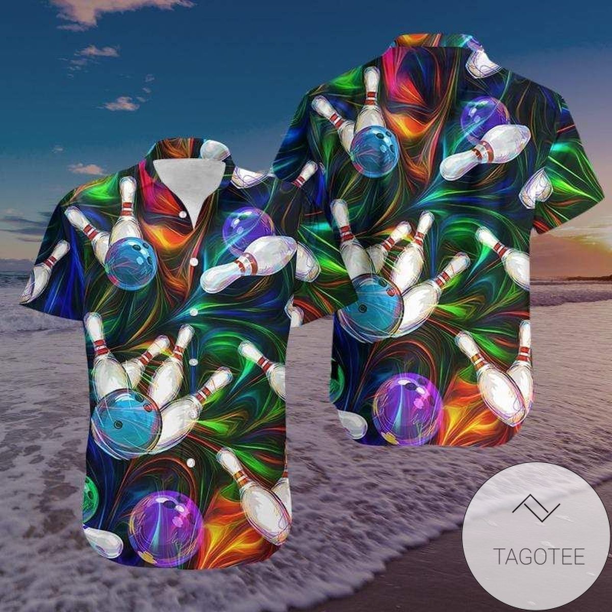 Shop Amazing Colorful Light Bowling Unisex Hawaiian Shirts