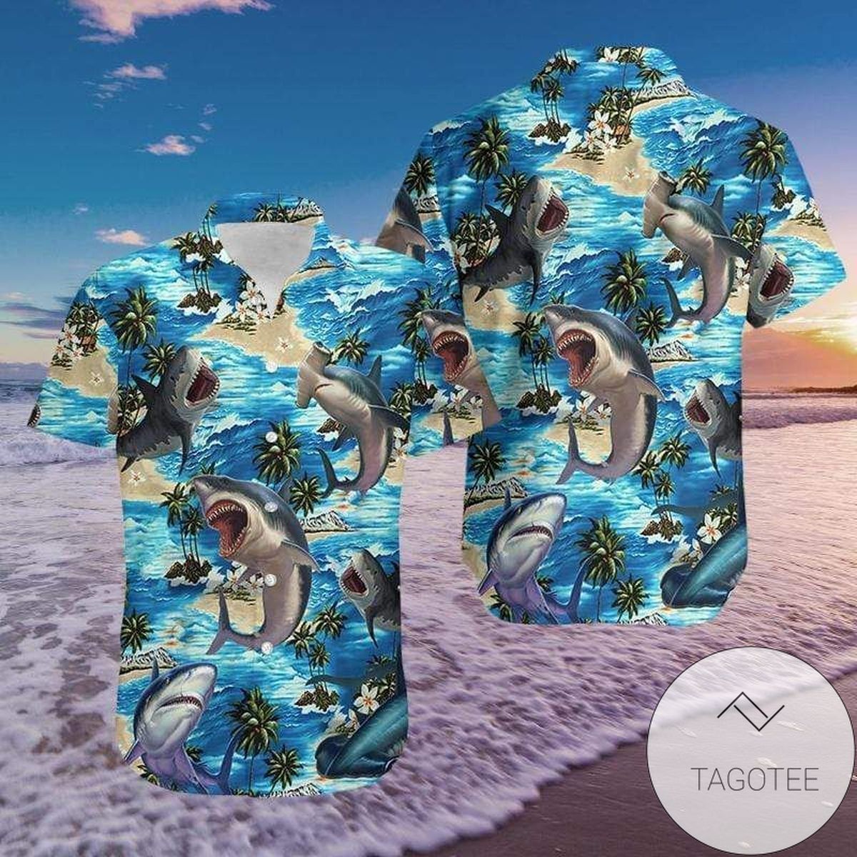 Shop Cool Shark Summer Vibe Tropical Hawaiian Shirts