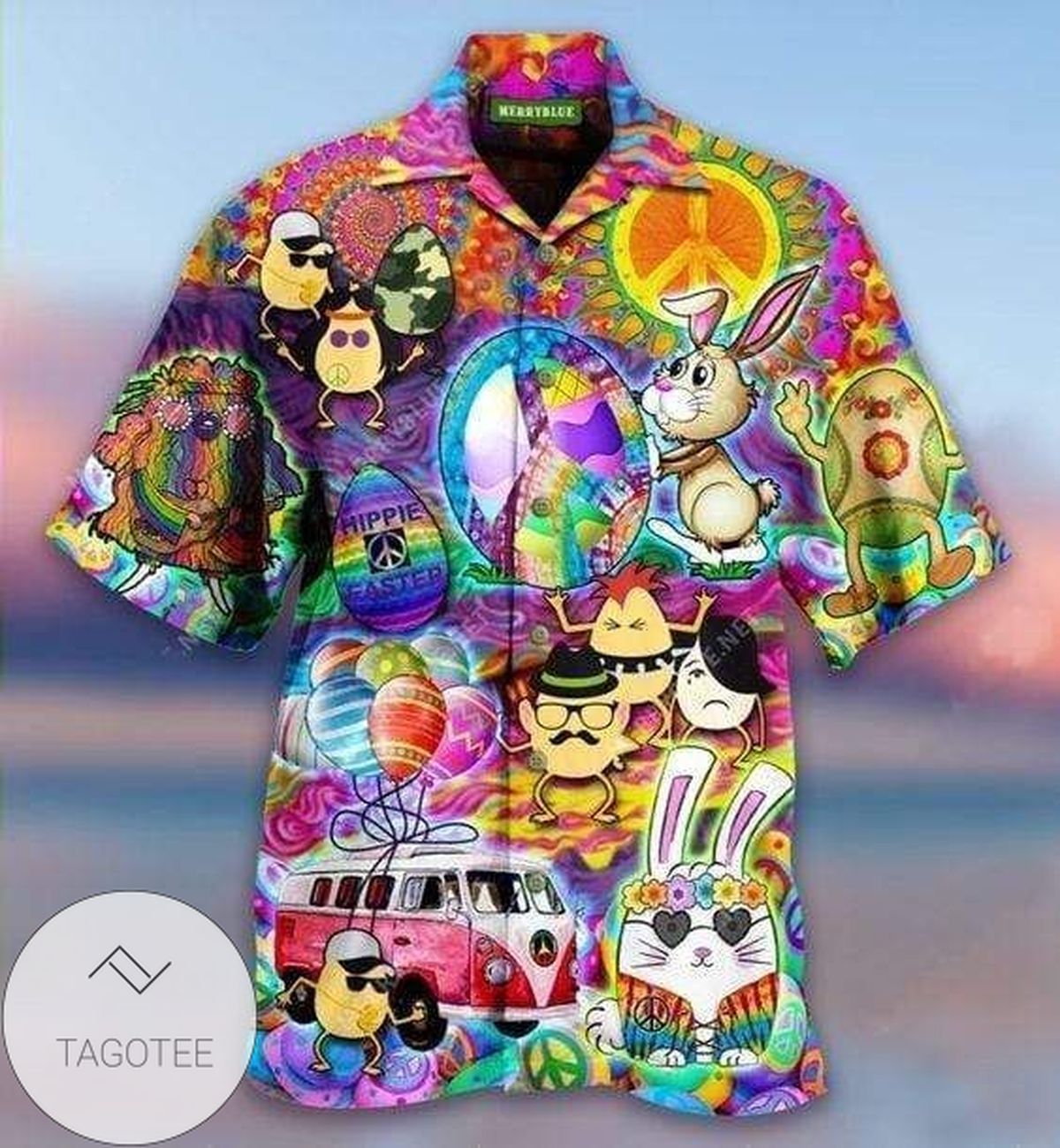 Shop Hawaiian Shirt Elegance Celebrating Happy Hippie Easter Unique Design