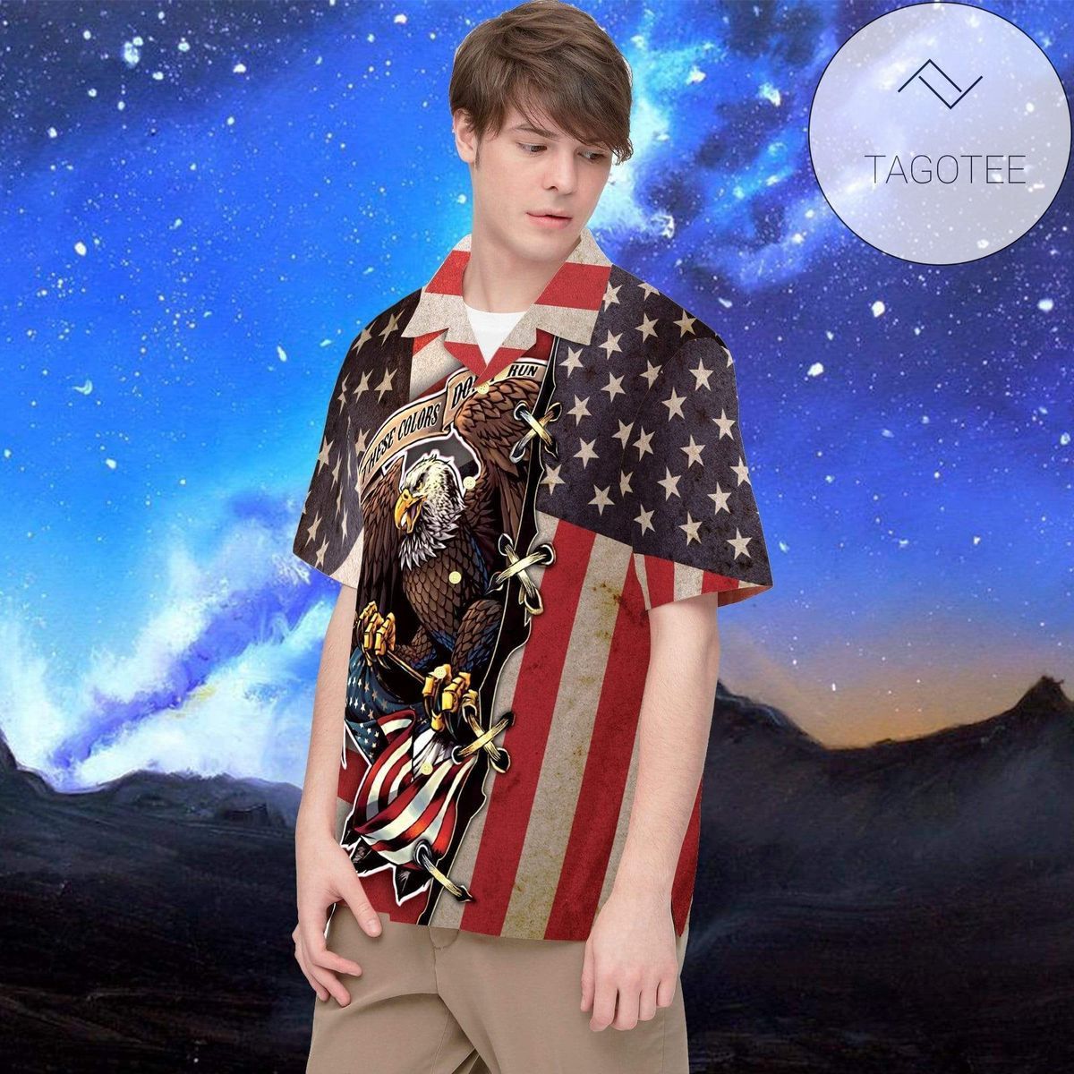 Shop Hawaiian Shirts American Eagle Flag These Colors Dont Run