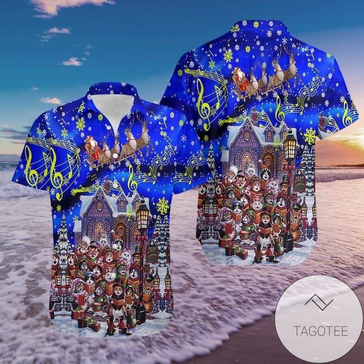 Shop Hawaiian Shirts Christmas Carols By Cute Cats