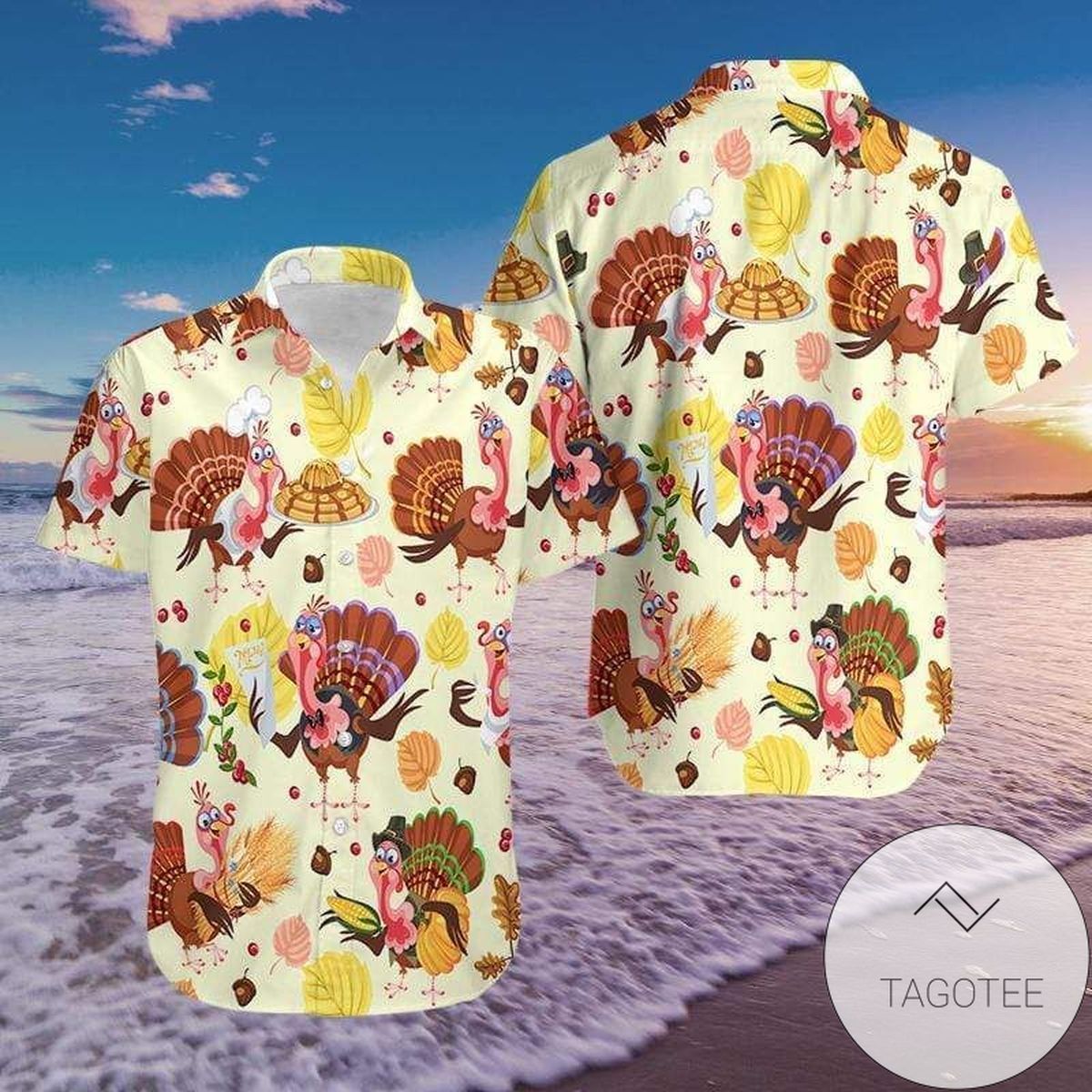Shop Hawaiian Shirts Funny Chef Turkeys Thanksgiving