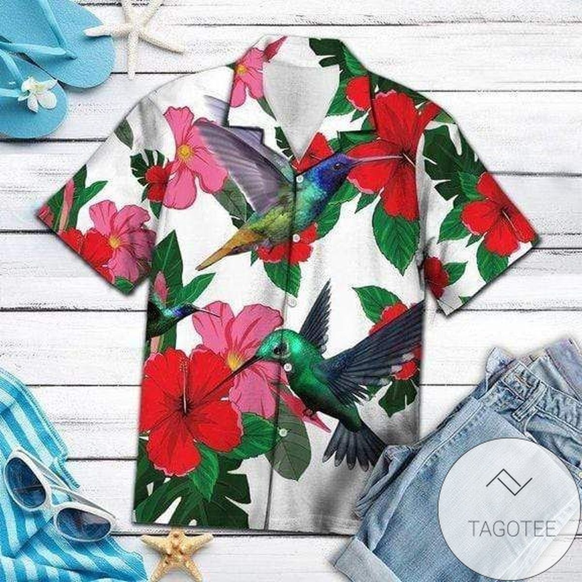 Shop Hummingbird Floral Tropical Vibe Hawaiian Shirts