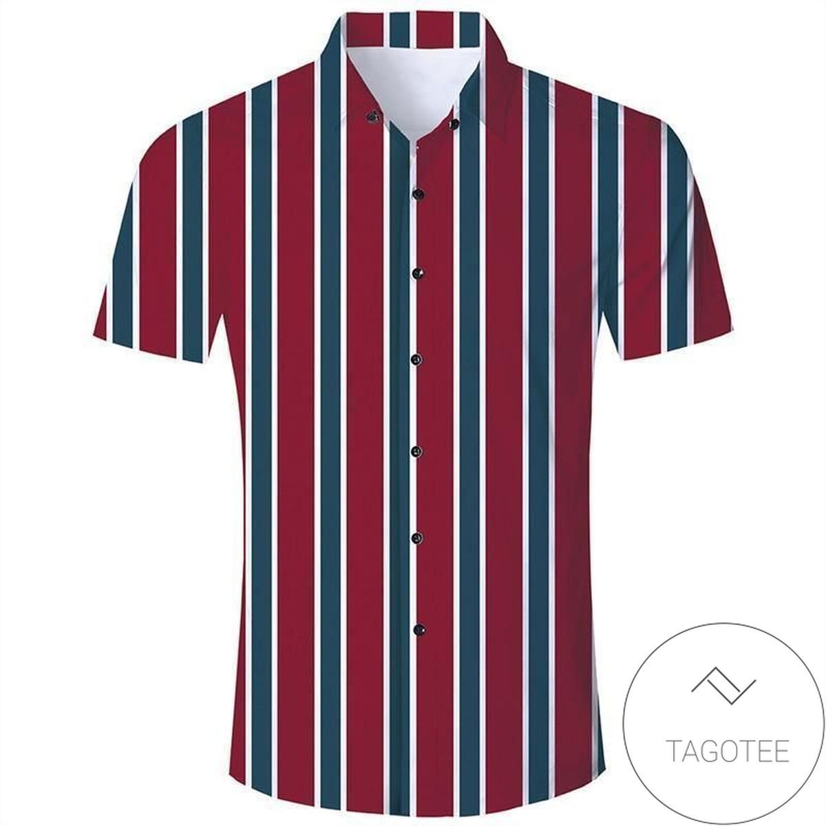 Shop Mens Hawaiian Short Sleeve Shirts Red Stripes Hawaiian Shirt