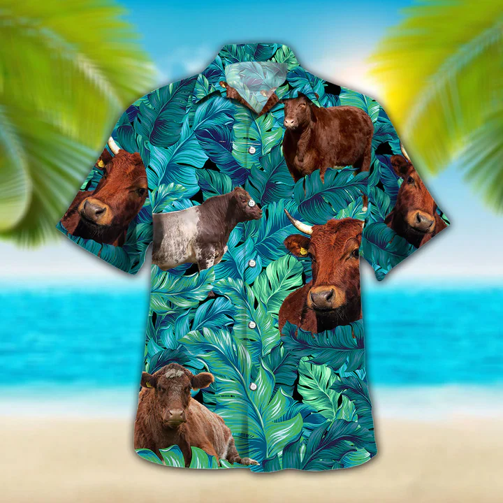 Shorthorn Cattle Lovers Aloha Hawaiian Shirt for Men and Women