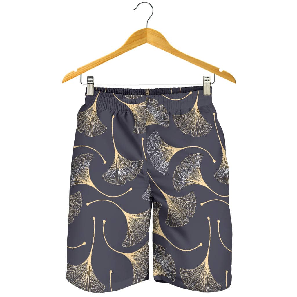 Shorts with Gold Ginkgo Leaf Pattern for Everyone