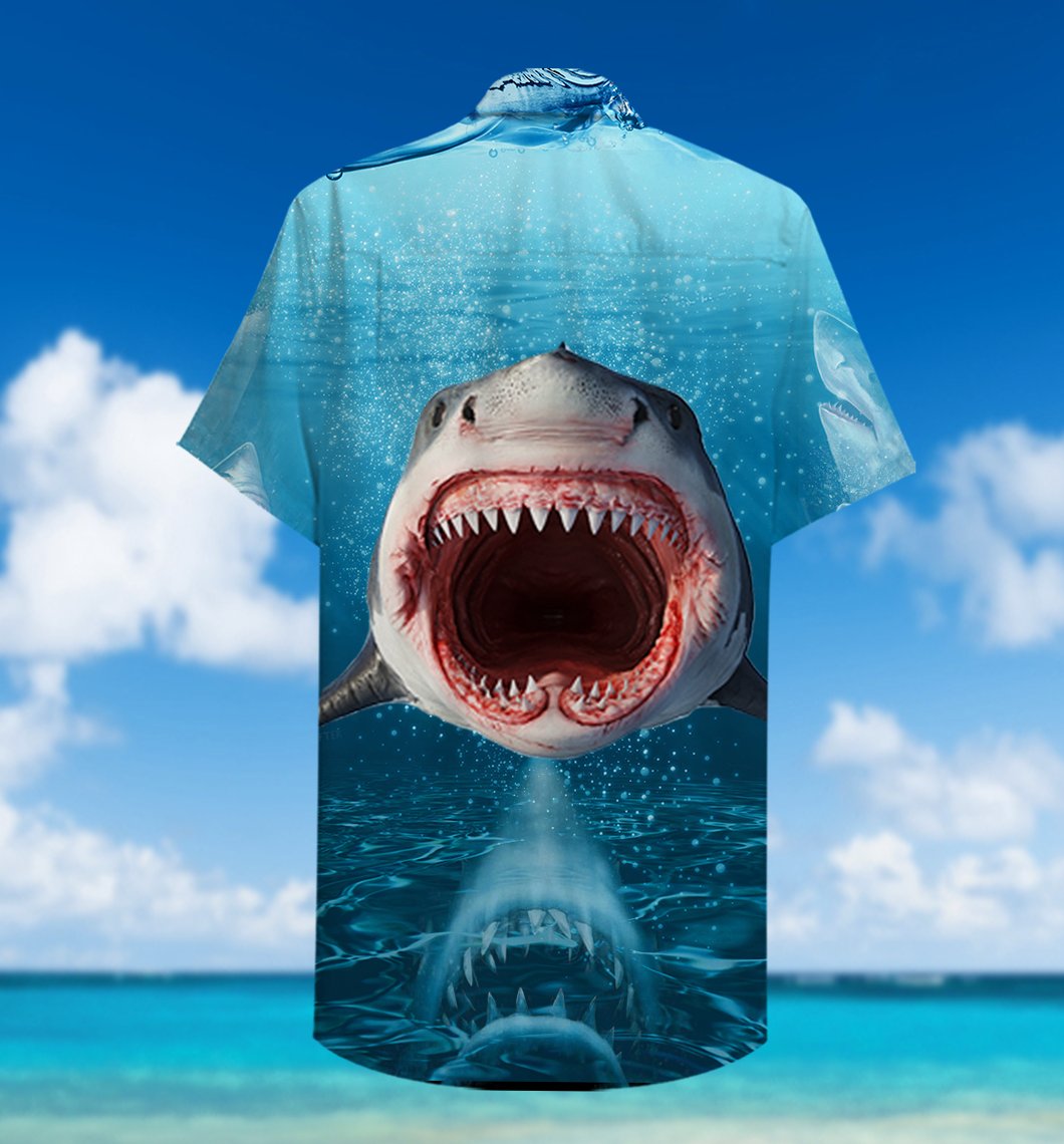 Show Your Teeth Shark 3D All Over Printed Hawaiian Shirt