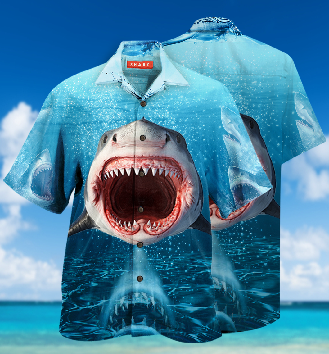 Show Your Teeth Shark 3D All Over Printed Hawaiian Shirt Show Your Teeth Shark 3D All Over Printed Hawaiian Shirt