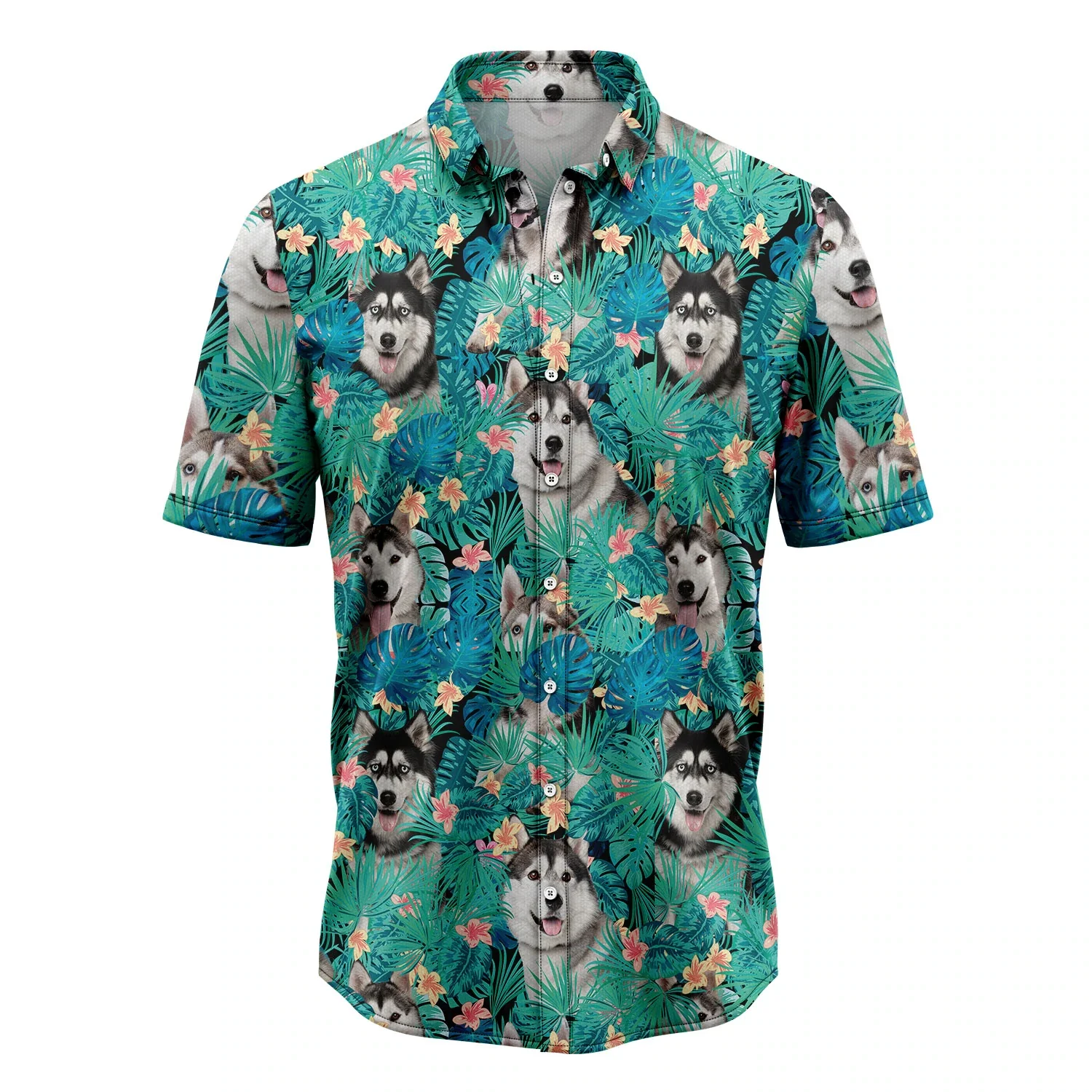 Siberian Husky Aloha Hawaiian Threads Beach Tribute