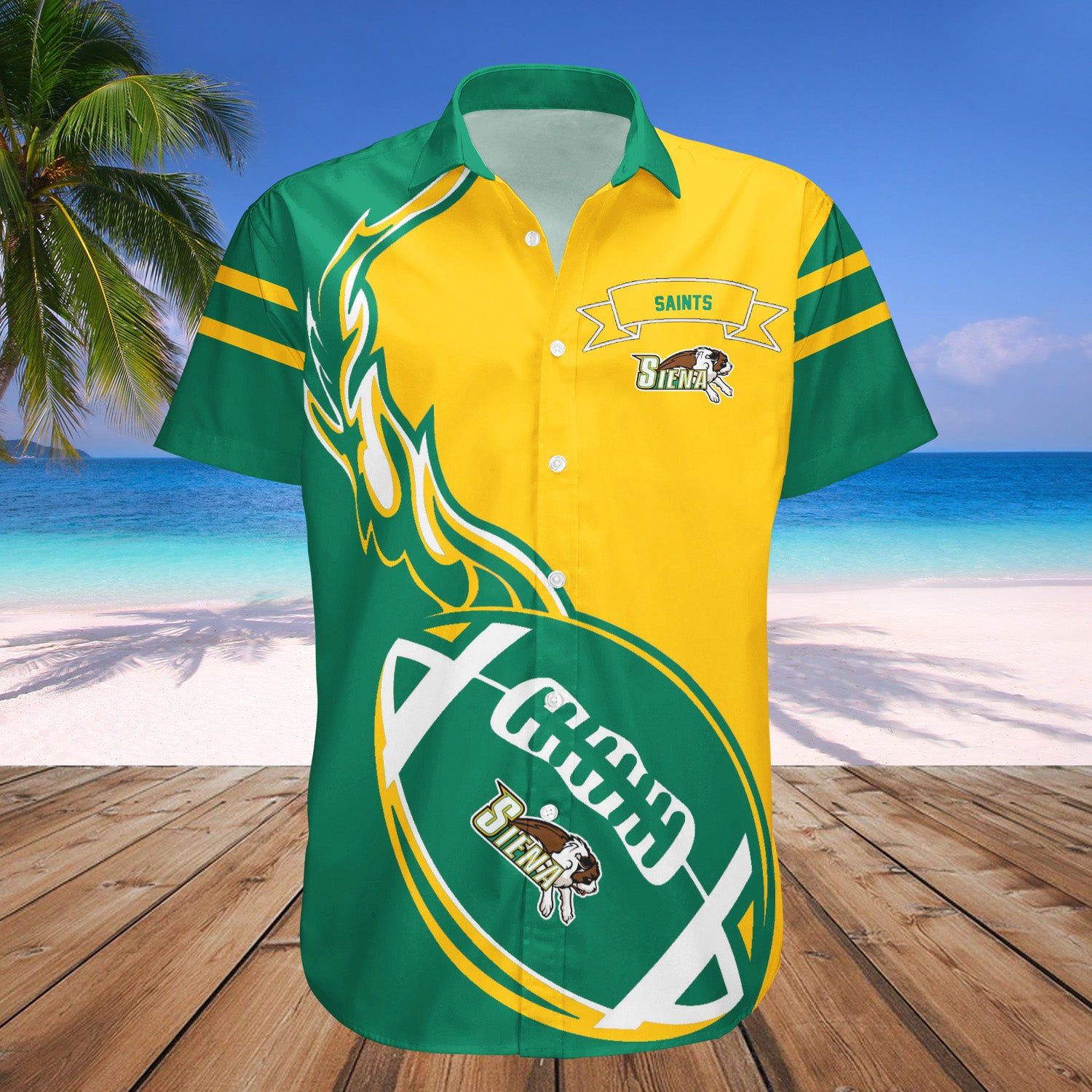 Siena Saints Hawaii Shirt Flame Ball – NCAA